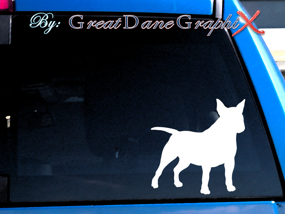 Miniature Bull Terrier Vinyl Decal Sticker - Color Customiza...