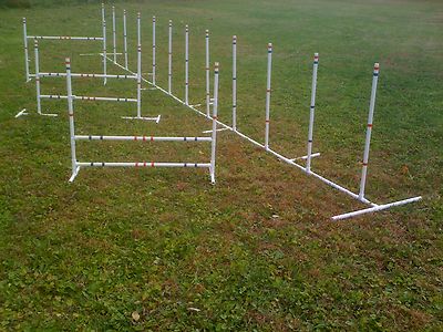 Dog Agility Training Equipment 3 Jumps And 12 Weave Poles