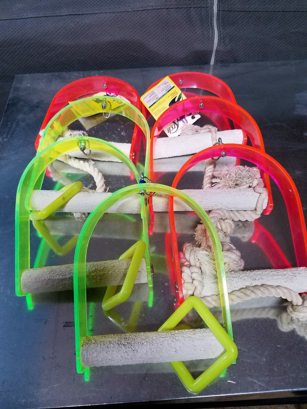 Polly's Pet Arch Swing Set - Small Size, 1 Inch Perch Climbi...