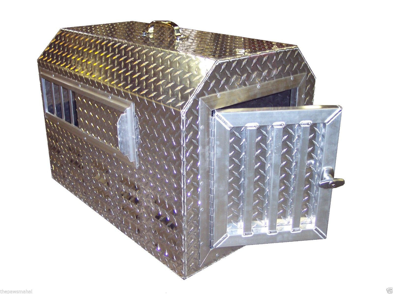 Diamond Plate Aluminum Insulated Pet Kennel Tote Box