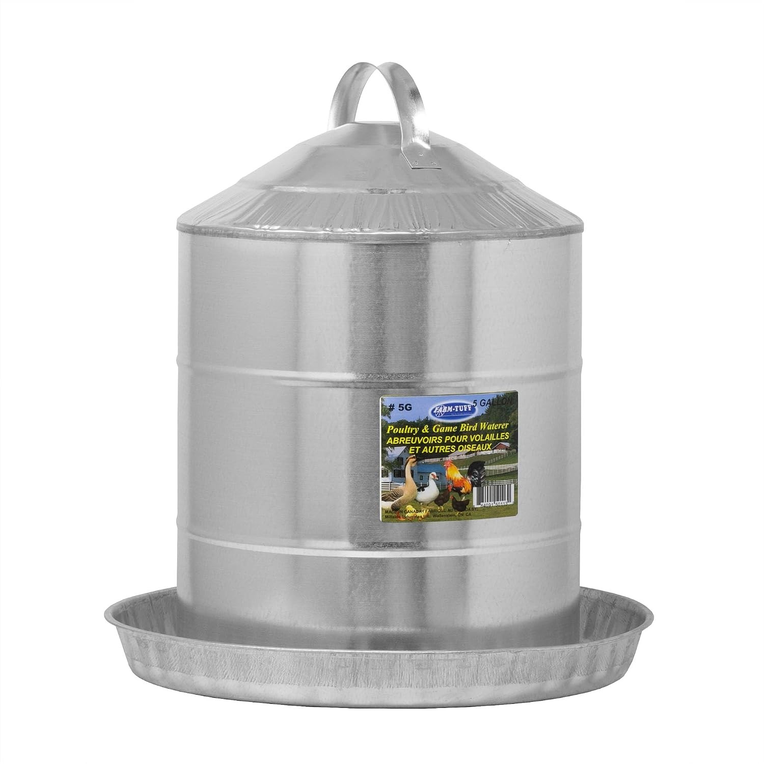 Galvanized Poultry Fountain 5 Gallon Capacity