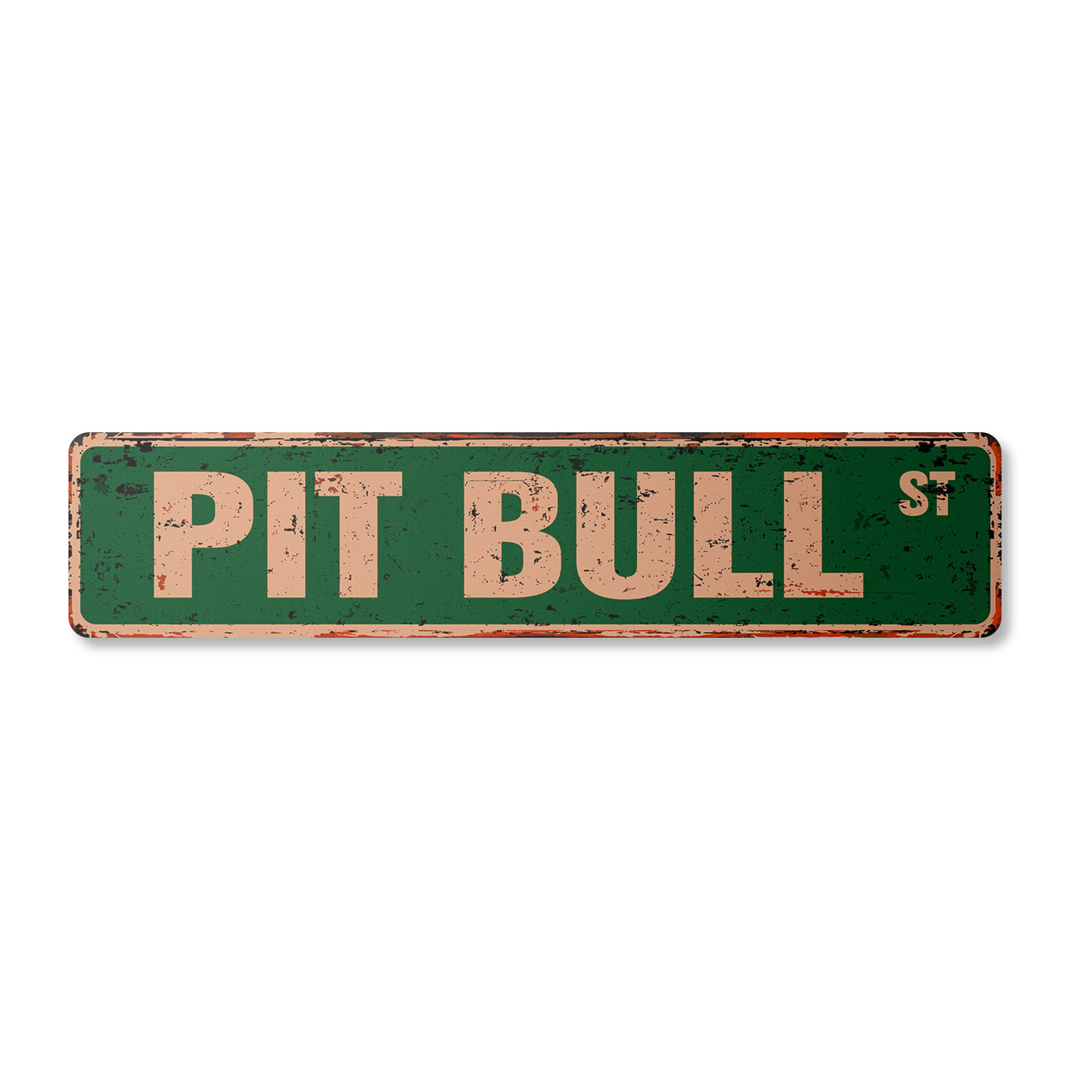 Vintage Pitbull Dog Collectible Metal Street Sign Pet Breede...
