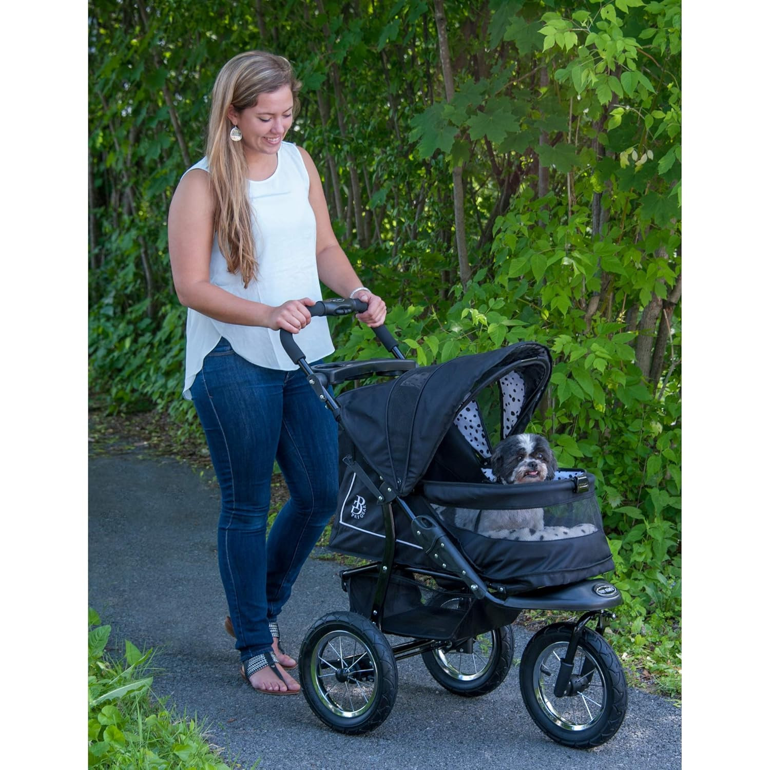 Gel-Tech Pet Stroller - Zipperless Entry for Cats & Dogs