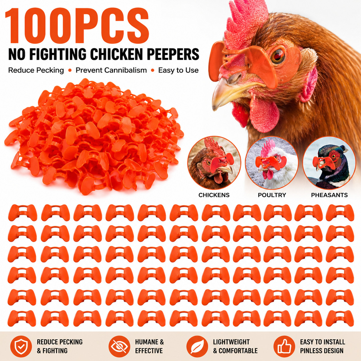 Chicken Peepers Pheasant Poultry Blinders Spectacles - 100 P...