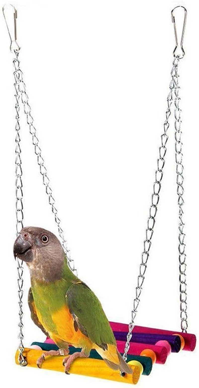 Pet Bird Cage Hammock Swing Toy for Multiple Parrots