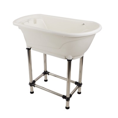 Mimu Raised Dog Bathtub In White - Medium Pet Grooming Tub E...