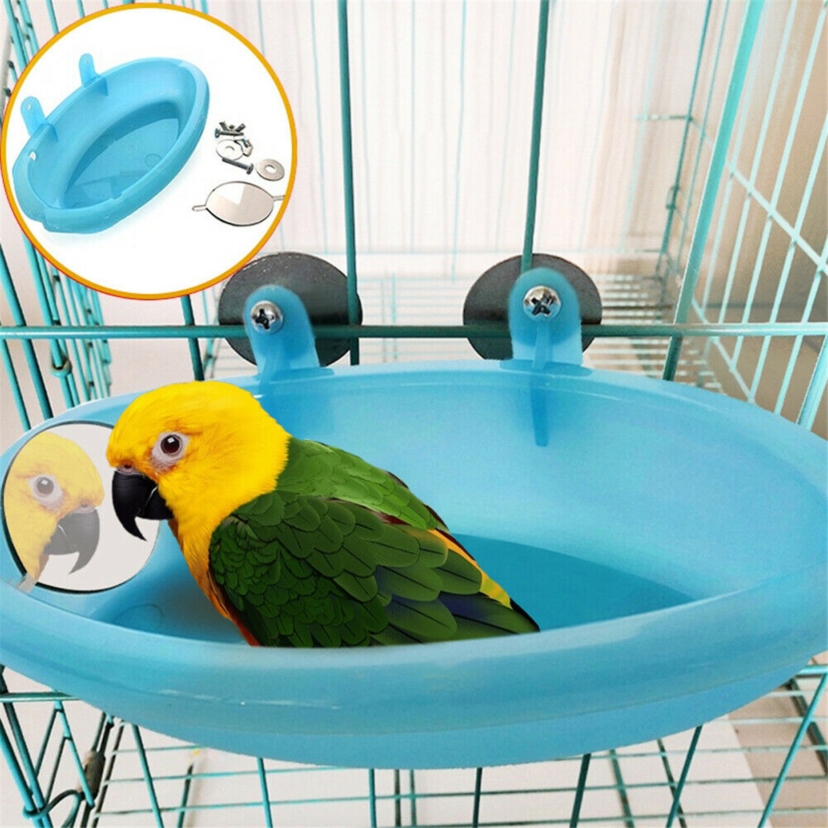 Bird Water Bath Tub for Parrots & Parakeets