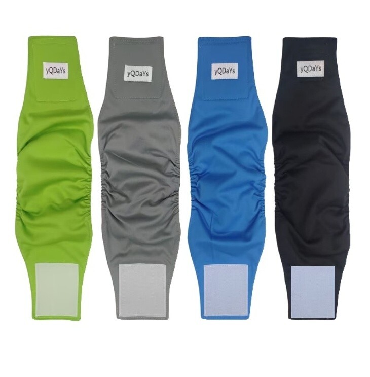 Premium Reusable Dog Diaper Wraps for Male Dogs - 4 Pack