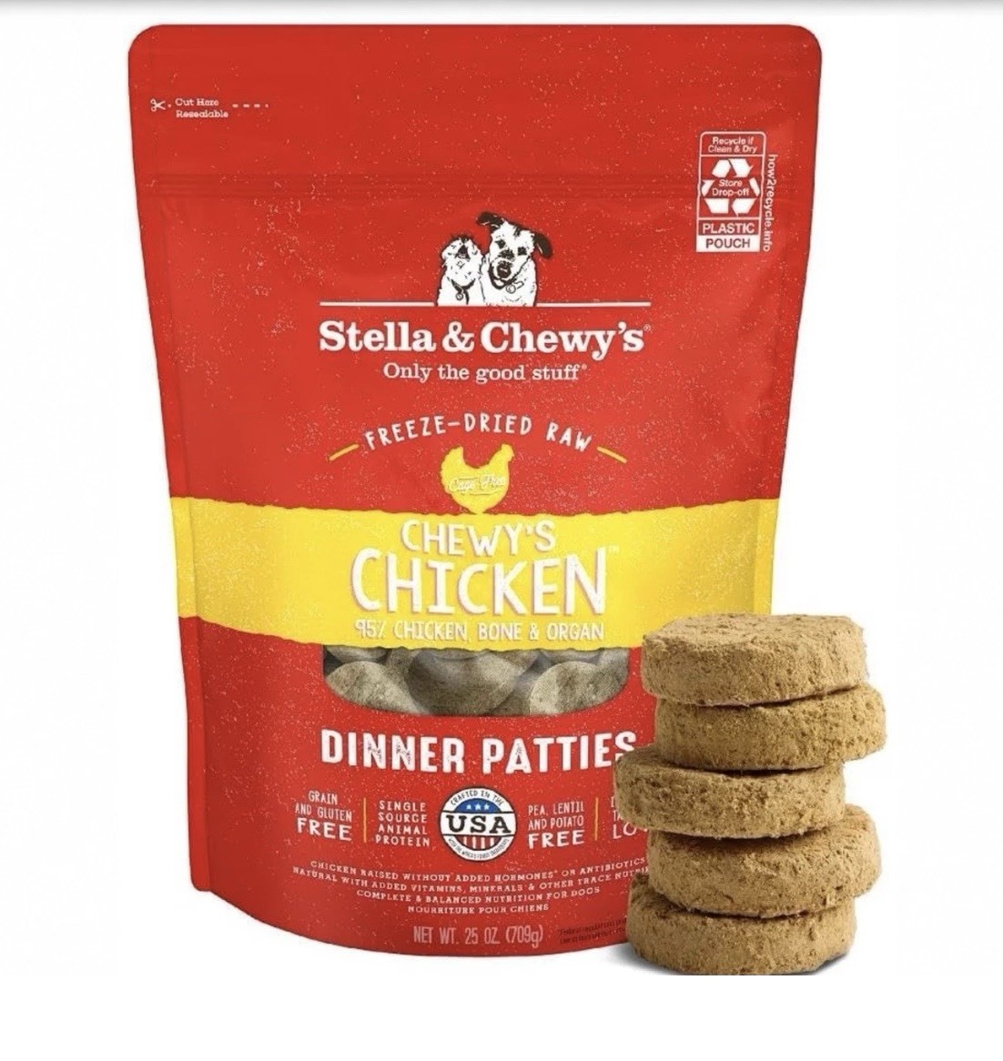 Stella & Chewy's Freeze Dried Chicken Dinner Patties for Dog...