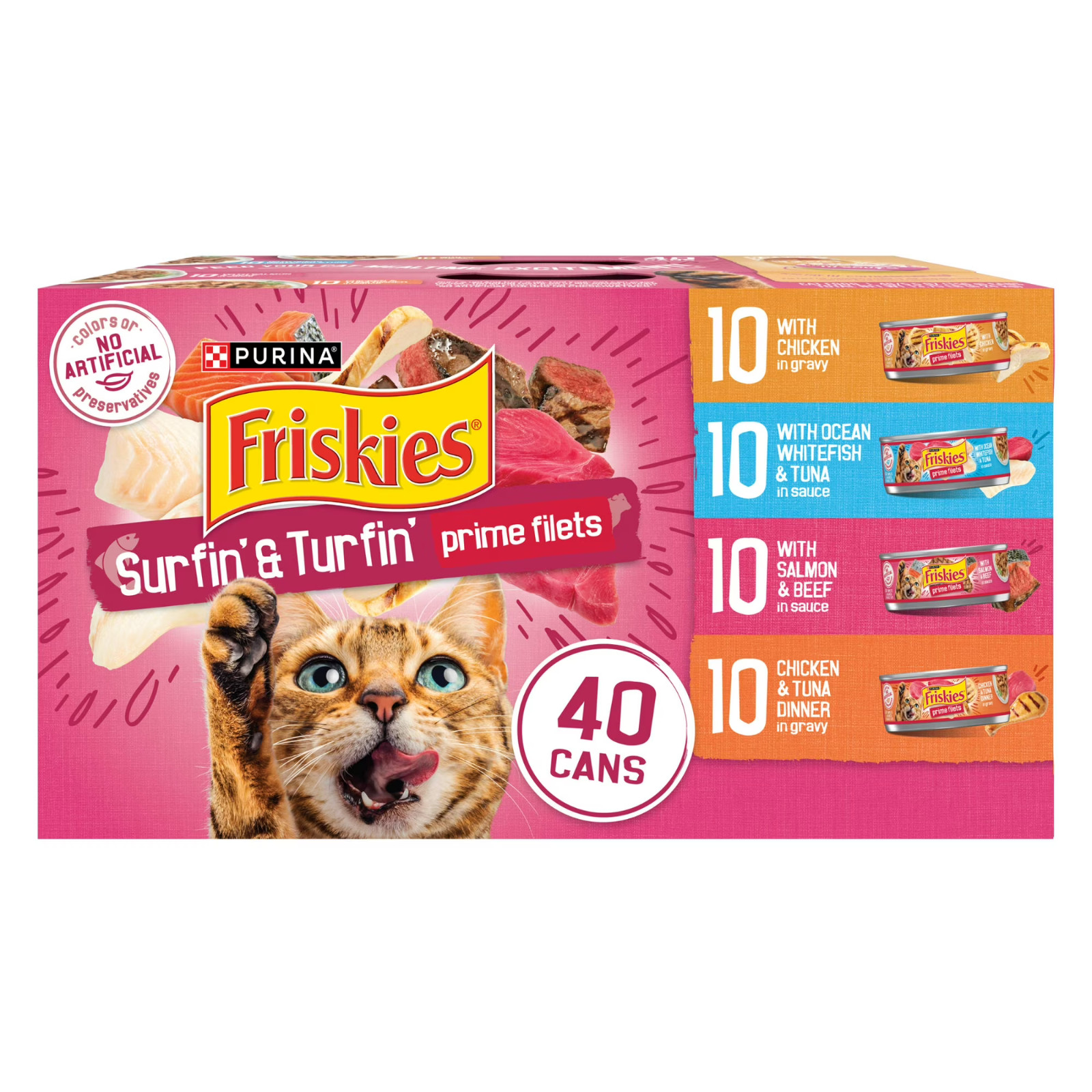 Purina Friskies Surfin' & Turfin' Wet Cat Food Variety Pack...