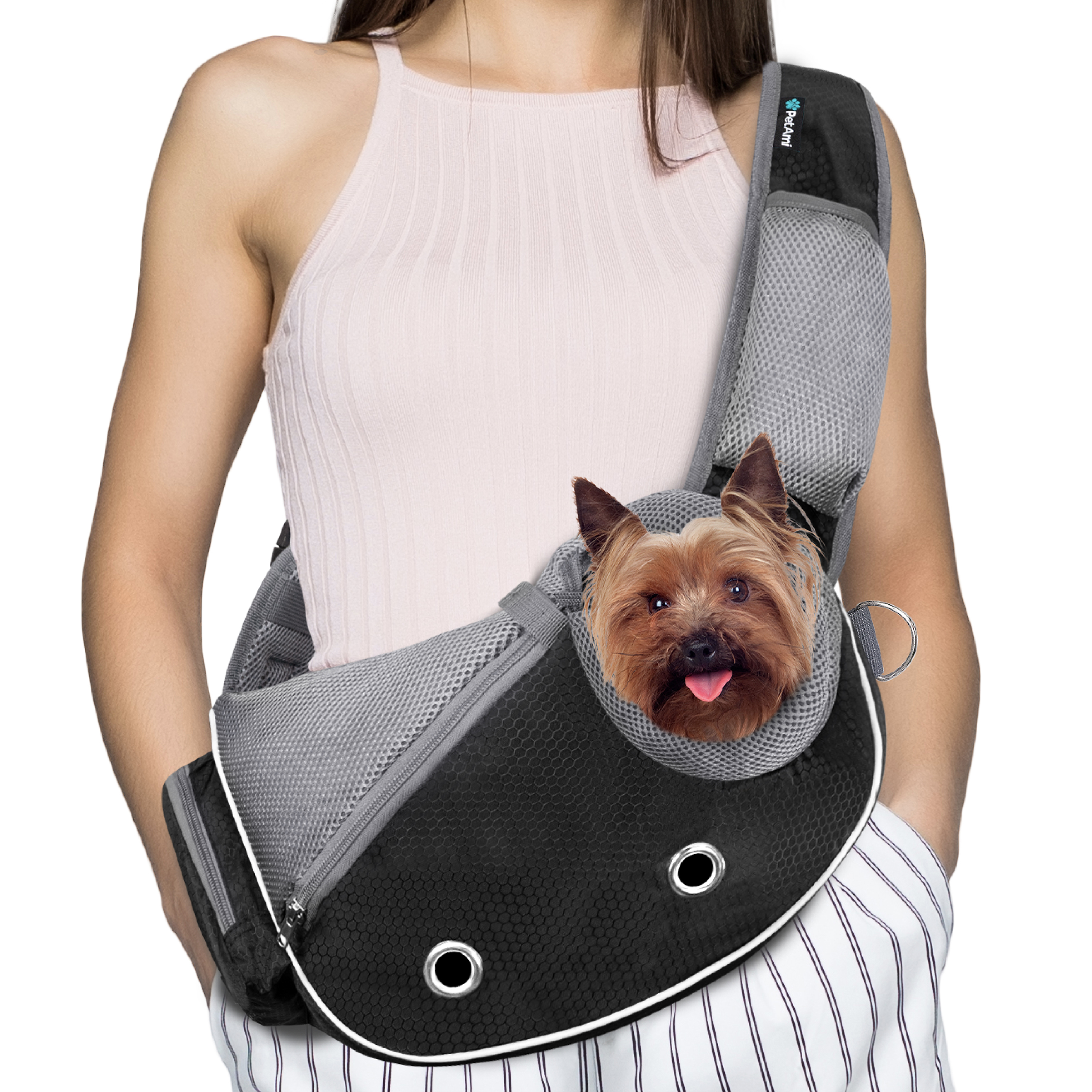 Pet Dog Mesh Sling Carrier Bag Puppy Travel Pack Shoulder Ba...