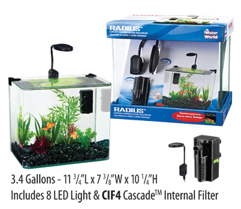 Penn Plax Curved Corner Glass Aquarium .4 Gallon