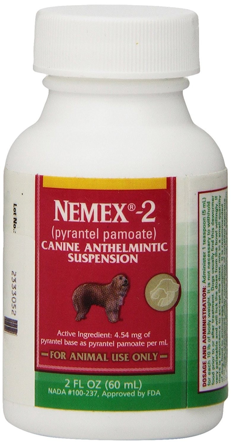Nemex-2 Oral Liquid Dog Wormer 60 mL Pyrantel Pamoate