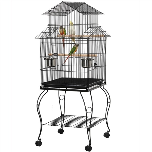 Triple Roof Top Bird Cage for Parrot (Cockatiel, Parakeet, C...