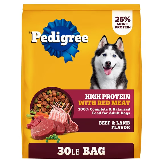 Pedigree High Protein Beef & Lamb Dog Food - 30 lb Pack