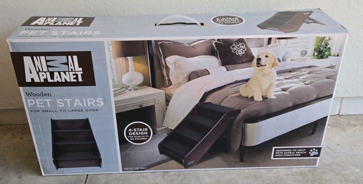 Animal Planet Wooden Pet Stairs - Small to Large Dog Stairca...