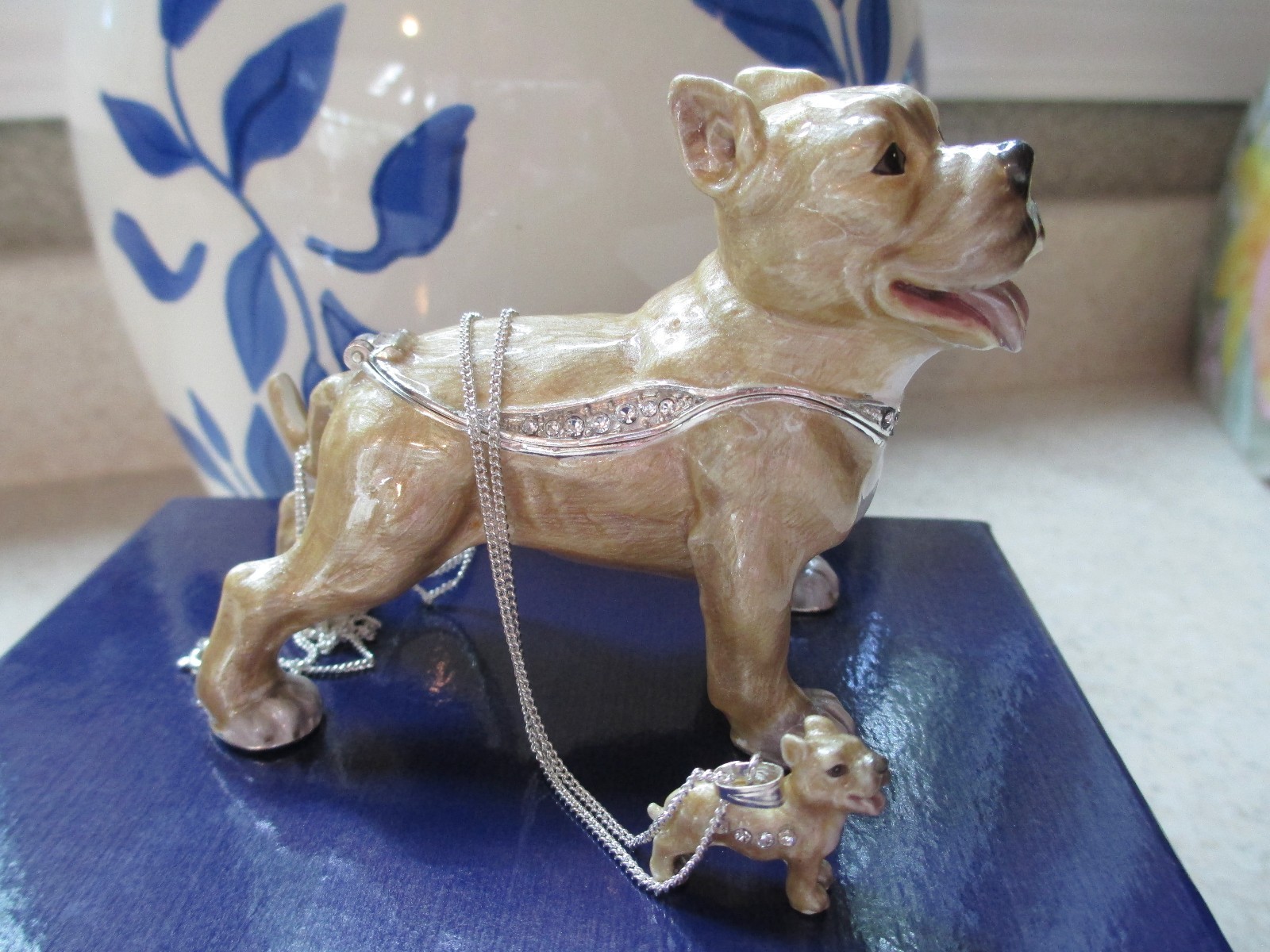Lieutenant Pitbull Terrier Enamel Box & Necklace