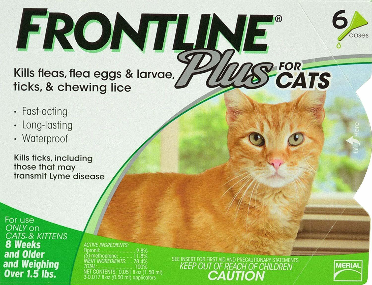 Frontline Plus Flea & Tick Treatment - 6 Doses for Cats Over...