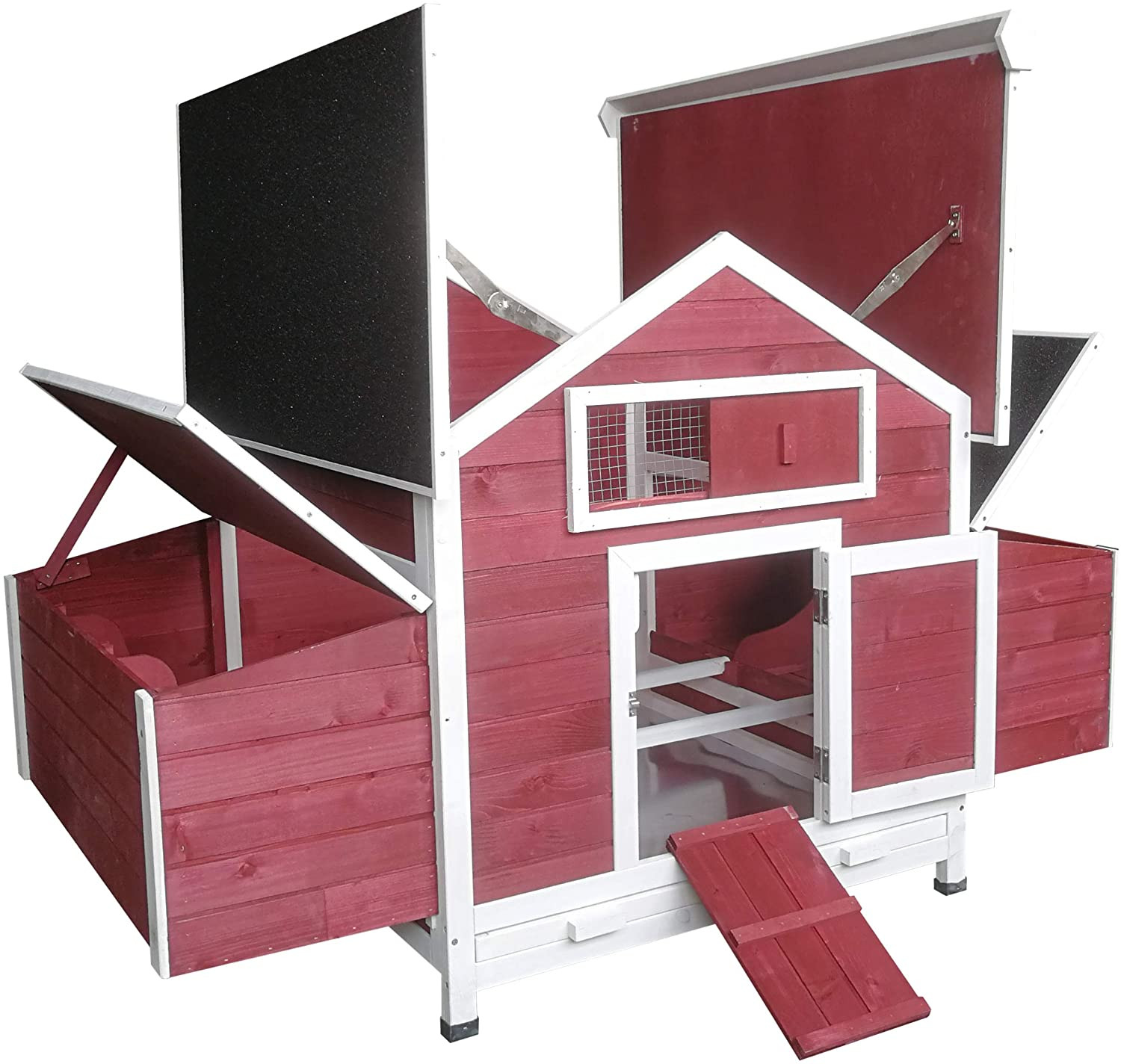 Wood Chicken Coop - Backyard Hen House (4-8 Chickens) Nestin...
