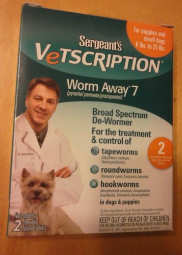 Sergeant's Vetscription Worm Away 7 Tabs Small Dog 2Ct Broad...