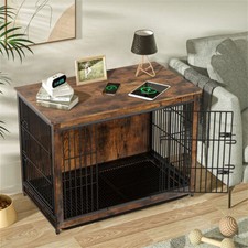 Spacious Dog Crate End Table Pet Kennel House Indoor Wooden...