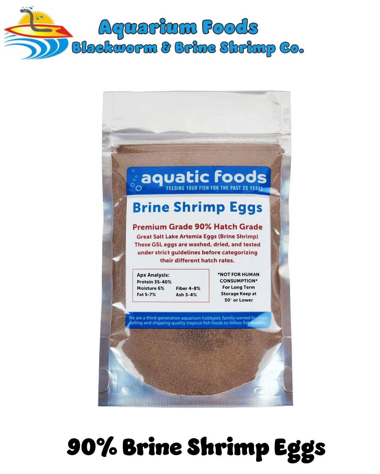 Great Salt Lake Artemia Cysts - USA Eggs (90% Hatch Rate)