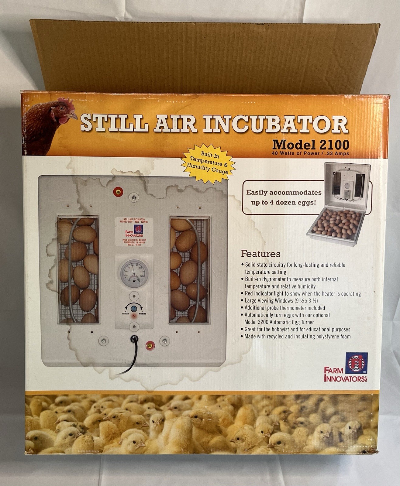 Farm Innovators Still Air Desktop Egg Incubator Model 2100