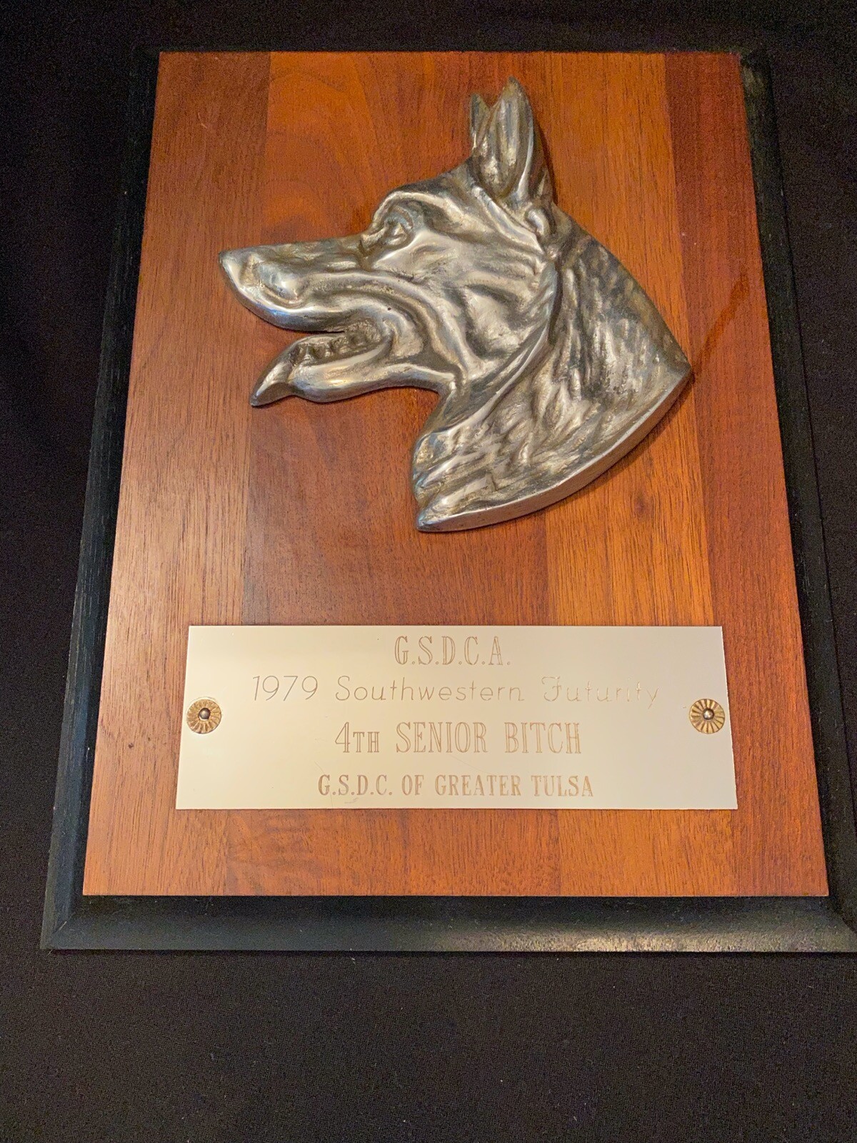 Vintage 1979 GSD Club Trophy Plaque