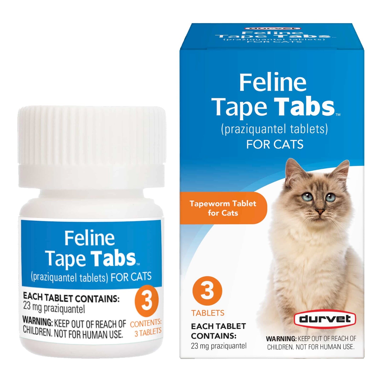 Durvet Feline Tape Tabs - Cat Tapeworm Treatment (3 Tablets)