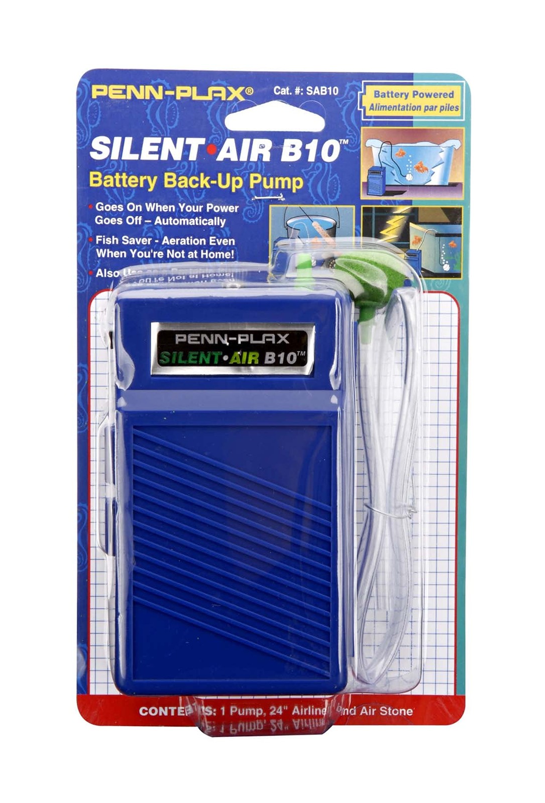 Silent Air B10 Battery-Powered Aquarium Emergency Pump