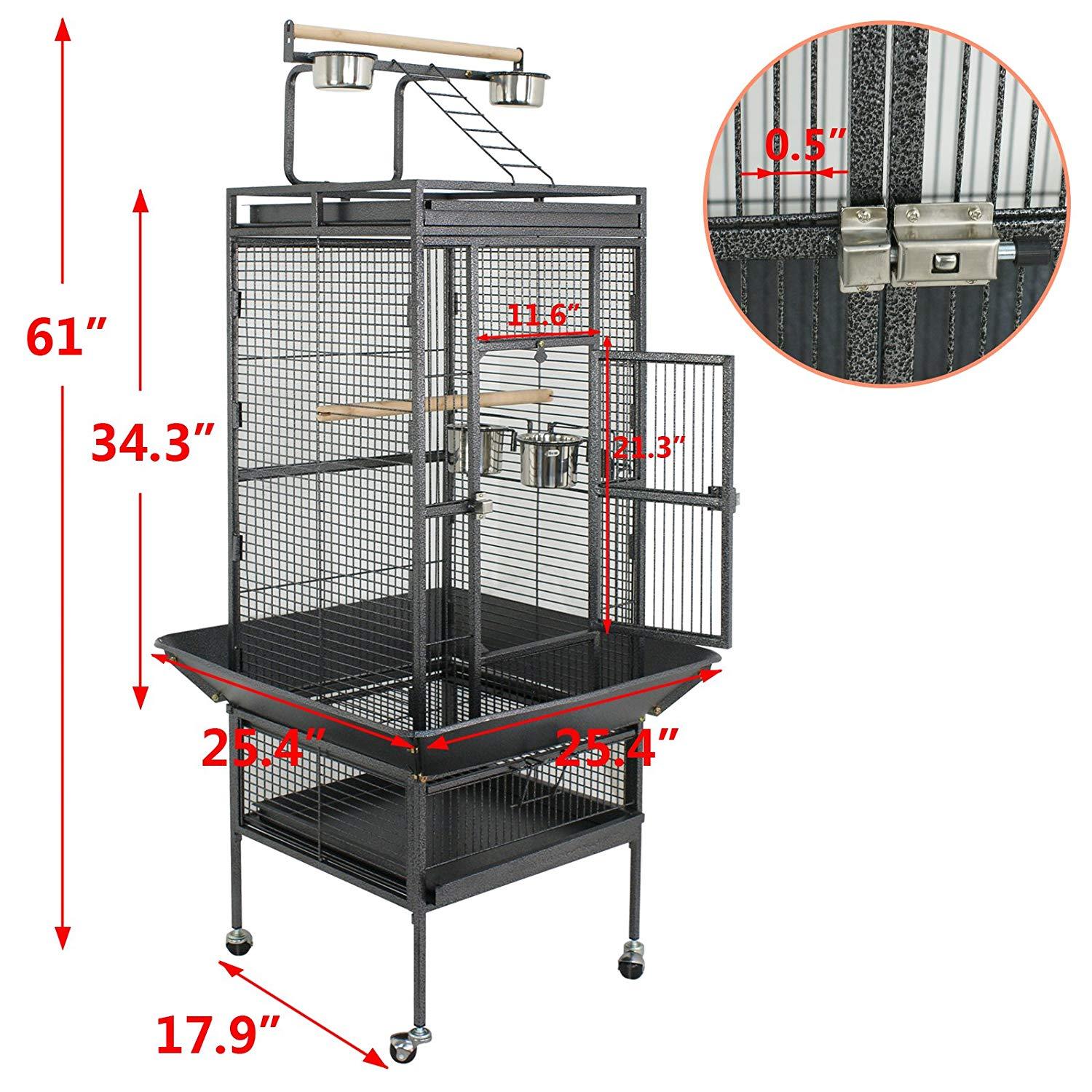 Cage Bird Parrot Stand - Medium Size Pet Parakeet Finch Cage