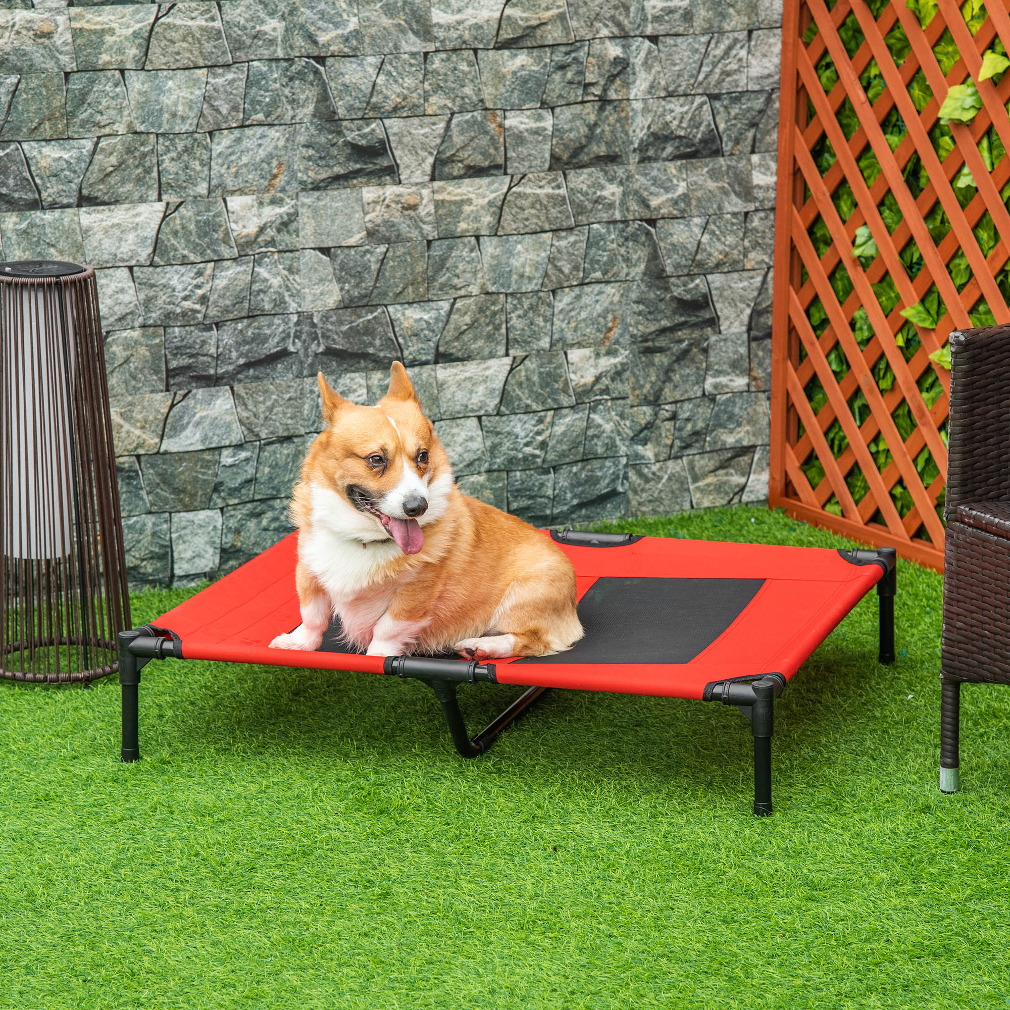 PawHut Large Elevated Portable Camping Pet Cot Dog Cat Bed