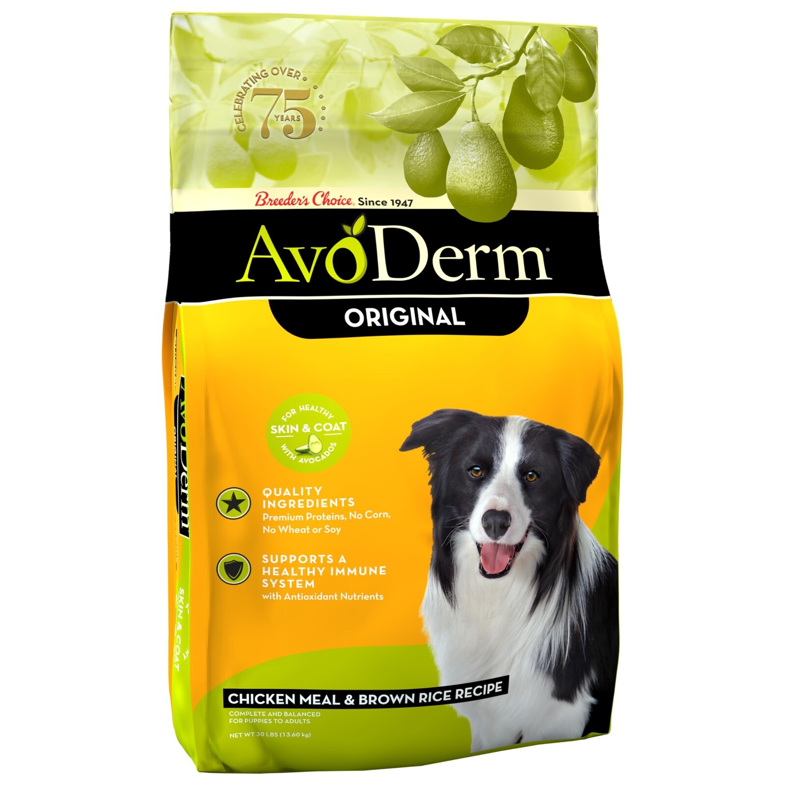 AvoDerm Chicken & Rice Dog Food - Premium Formula for Skin &...