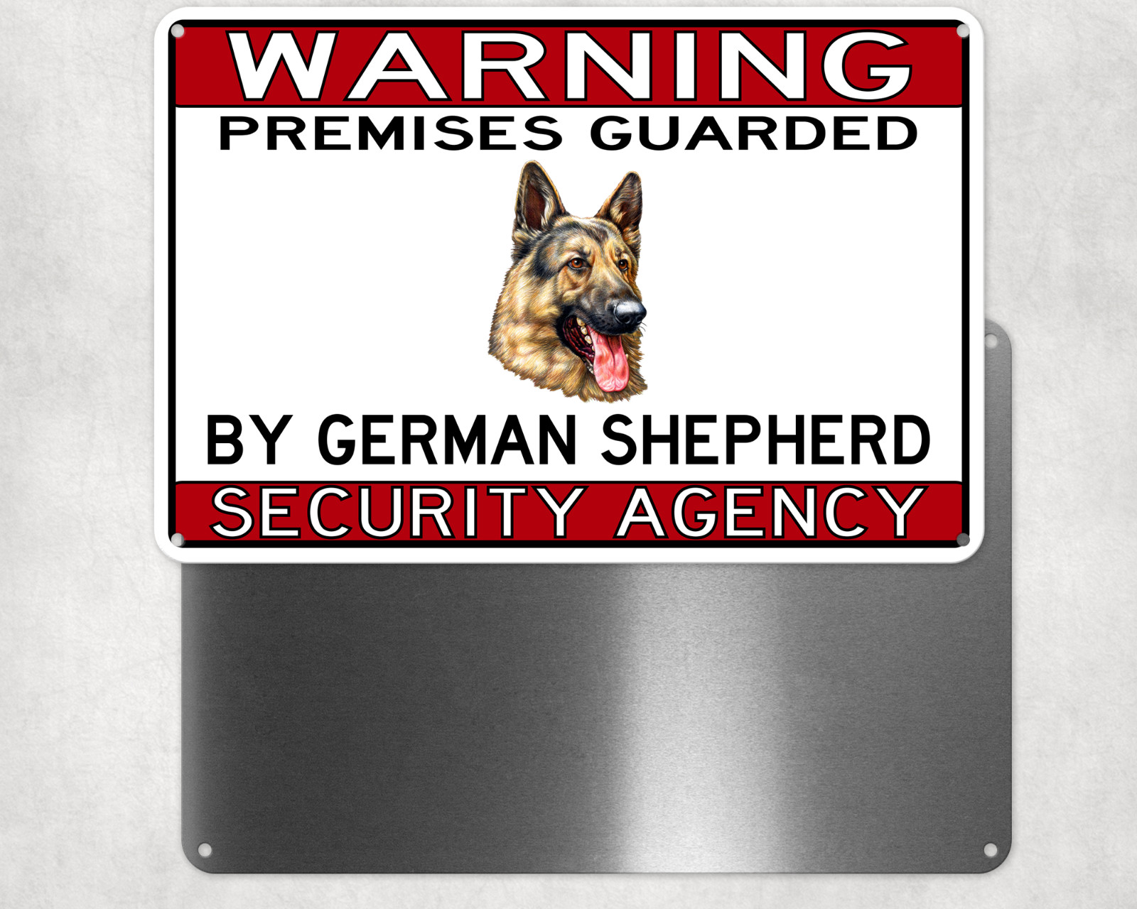 Warning German Shepherd Dog Metal Sign - No Trespassing Gate...