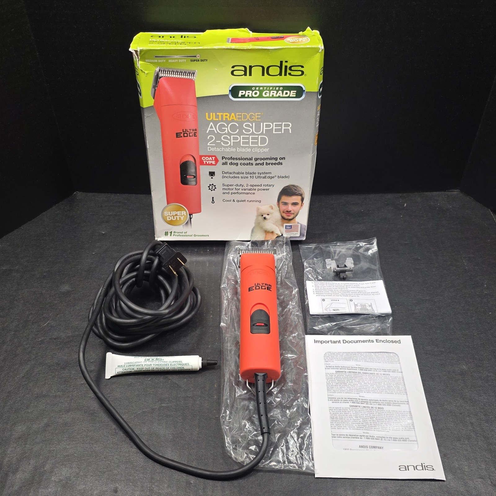 Andis AGC2 Super 2 Speed Dog Clippers - Size 10 UltraEdge Bl...