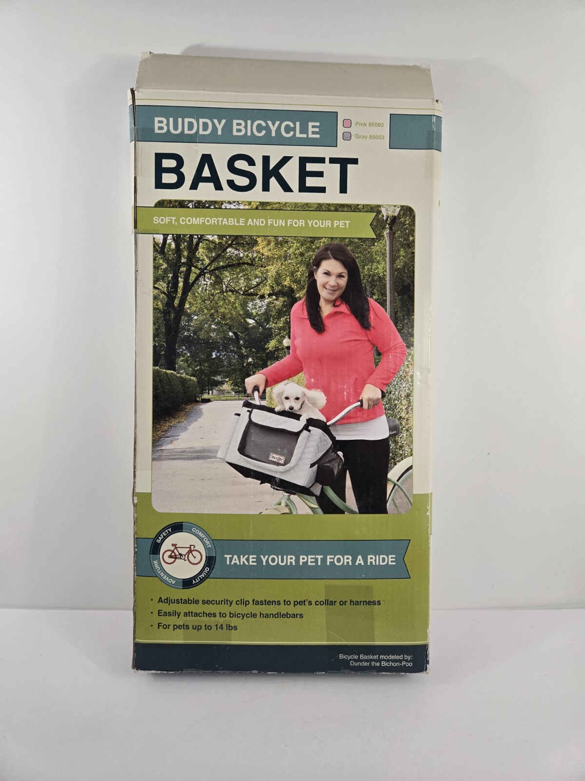 Snoozer Buddy Pet Bike Basket - Grey Soft Sided - Up to 14 l...