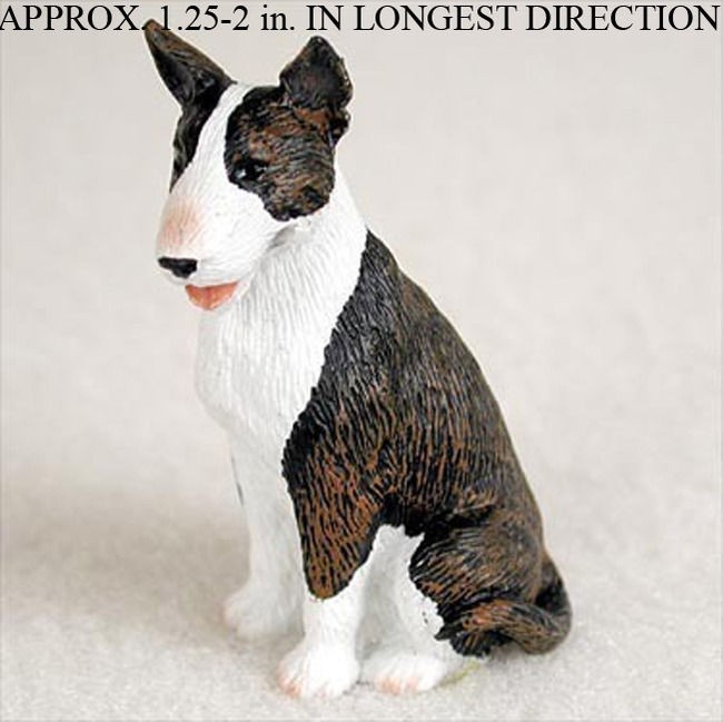 Bull Terrier Mini Figurine Brindle Artisan Hand Painted