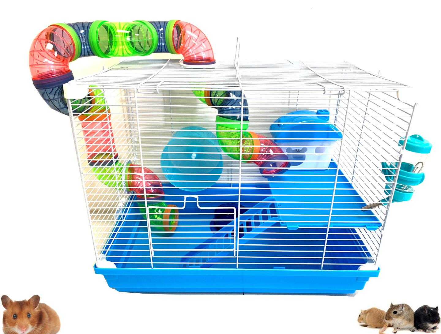 Multi-Level Rodent Cage: Hamster, Gerbil, Mouse, Rat, Guinea...