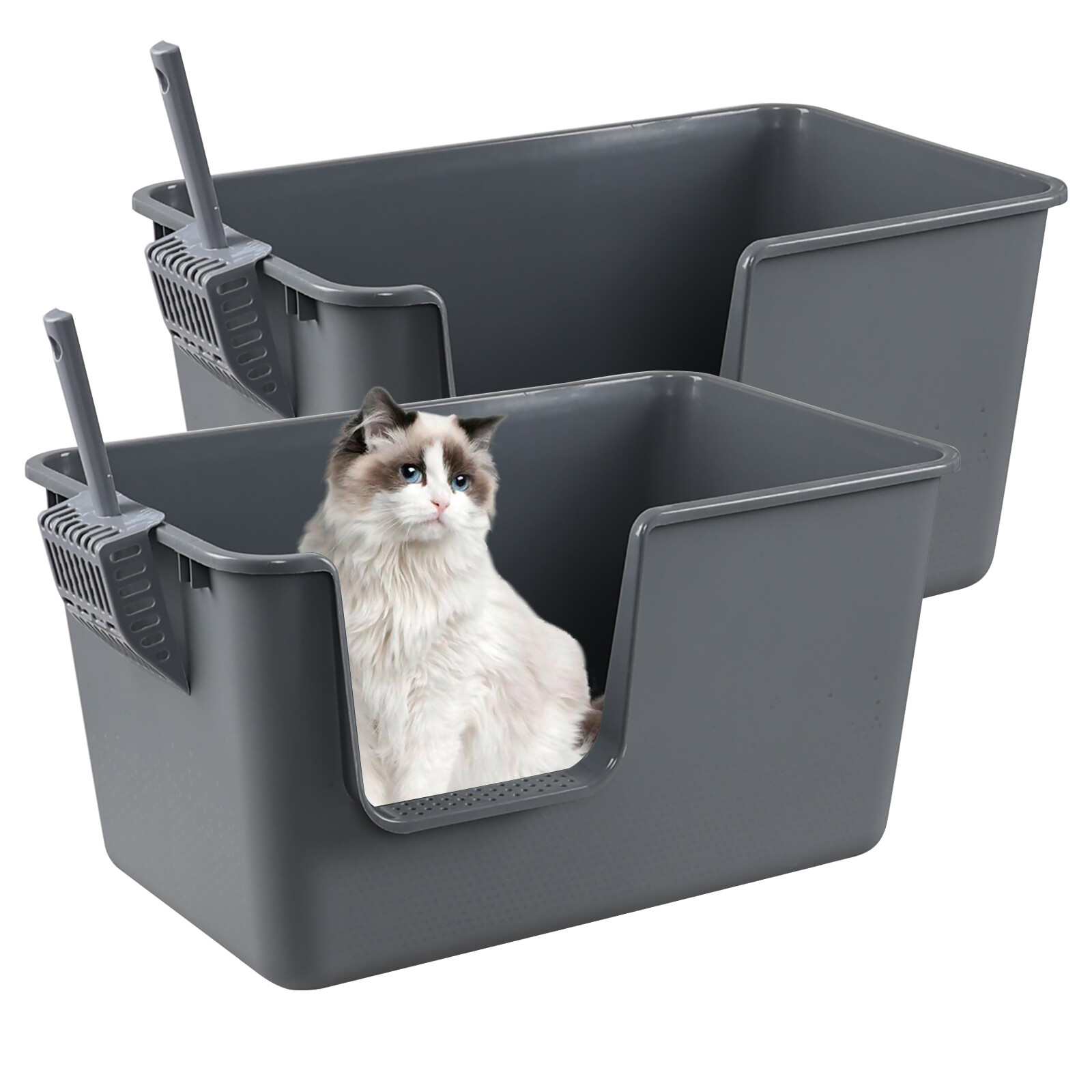 Extra Large Cat Litter Box Big Kitty Pan Pet Animal Giant Pl...