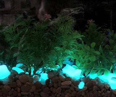 Large Aqua Glow In The Dark Rubble Aquariums Fish Tank Grave...