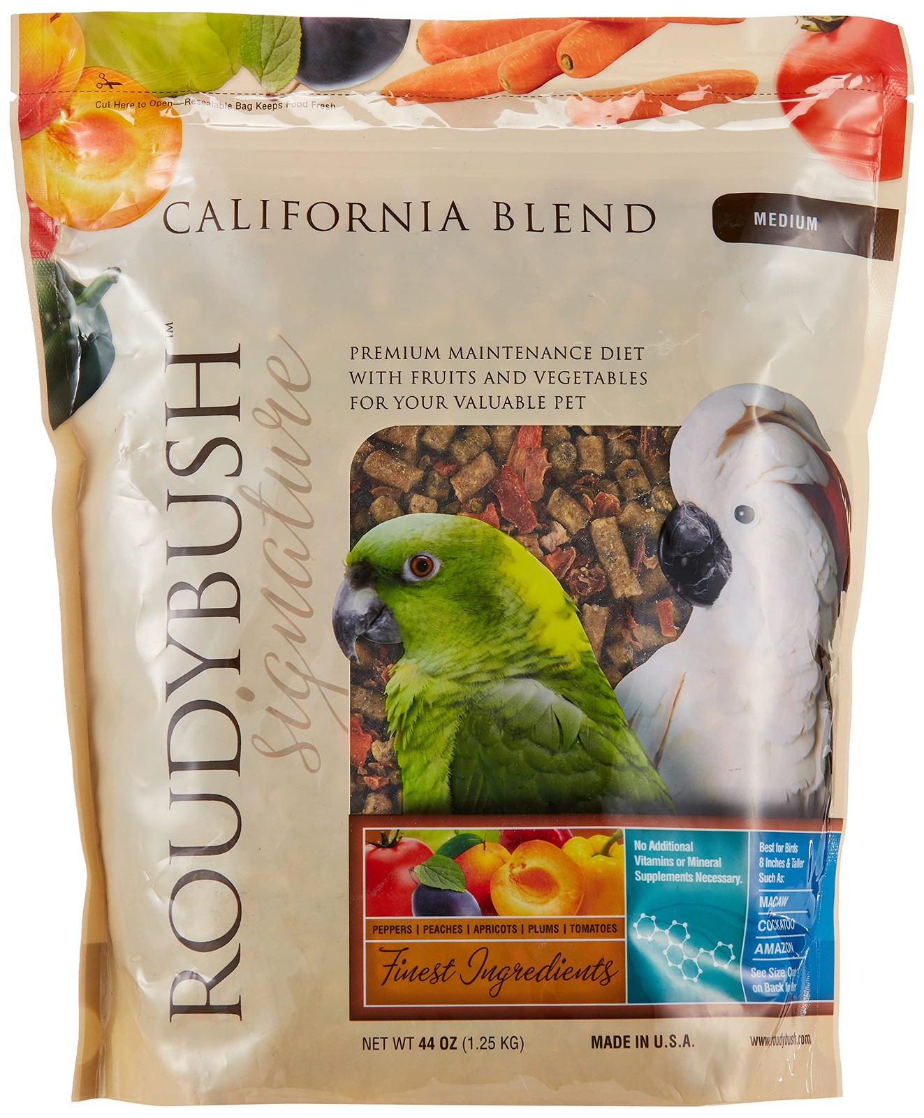Roudybush California Blend Bird Food Medium 44-Ounce