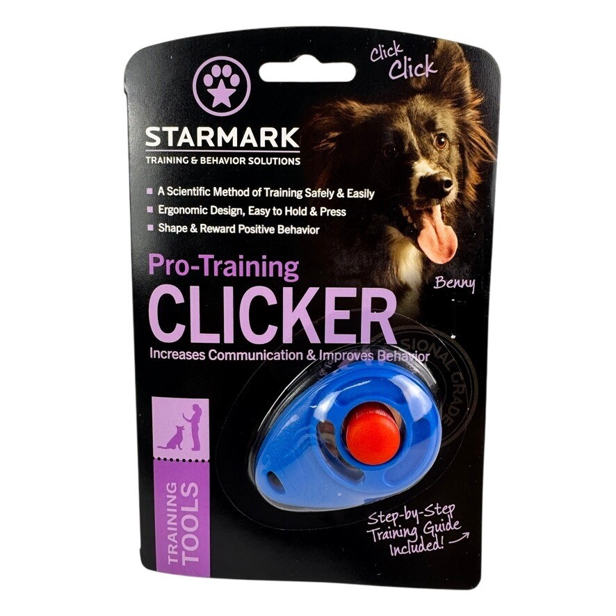 Starmark Pro-Training Clicker Dog Trainer Tool Blue Guide In...