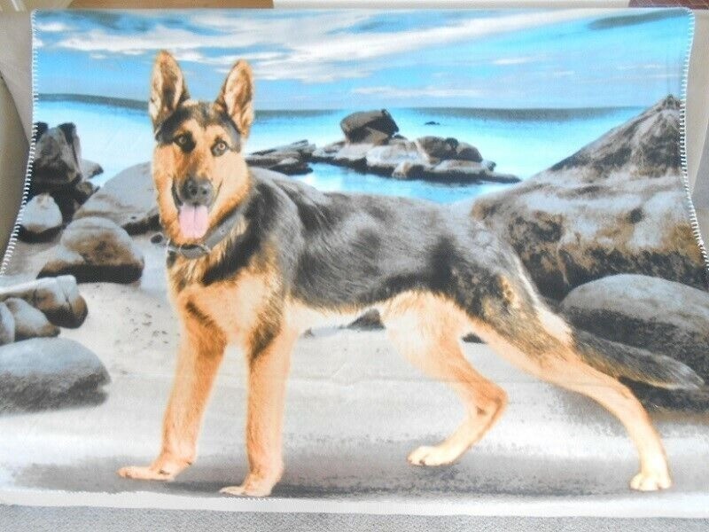 Soft German Shepherd Fleece Throw Blanket - Breed Guard Dog...