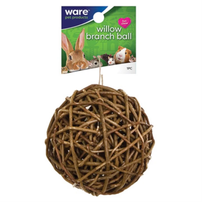 Willow Branch Ball Chew Toy for Small Animals - 4 Inch