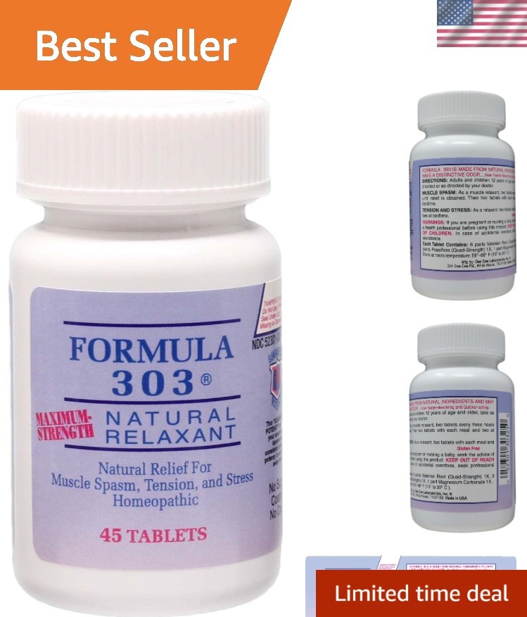 Formula 303 Herbal Tablets - Natural Muscle Relief - 45 Coun...