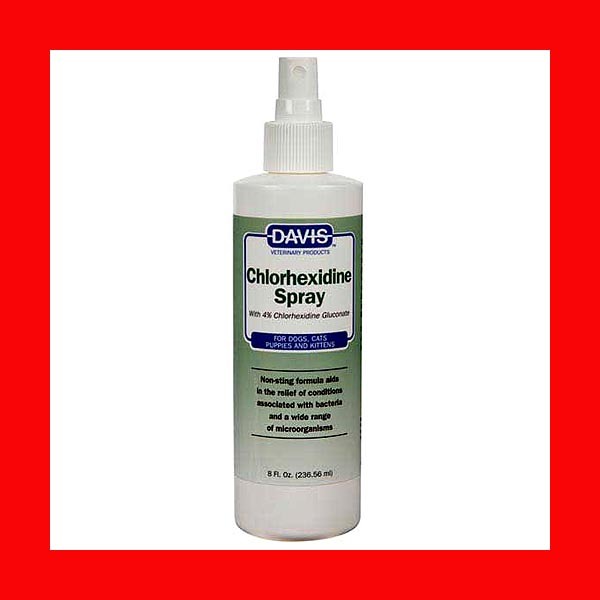 Davis Chlorhexidine Medicated Spray for Dogs Cats