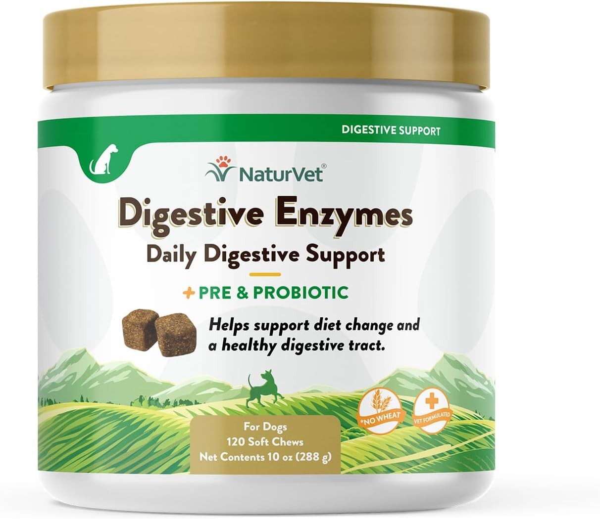 NaturVet Digestive Enzymes Soft Chews for Dogs