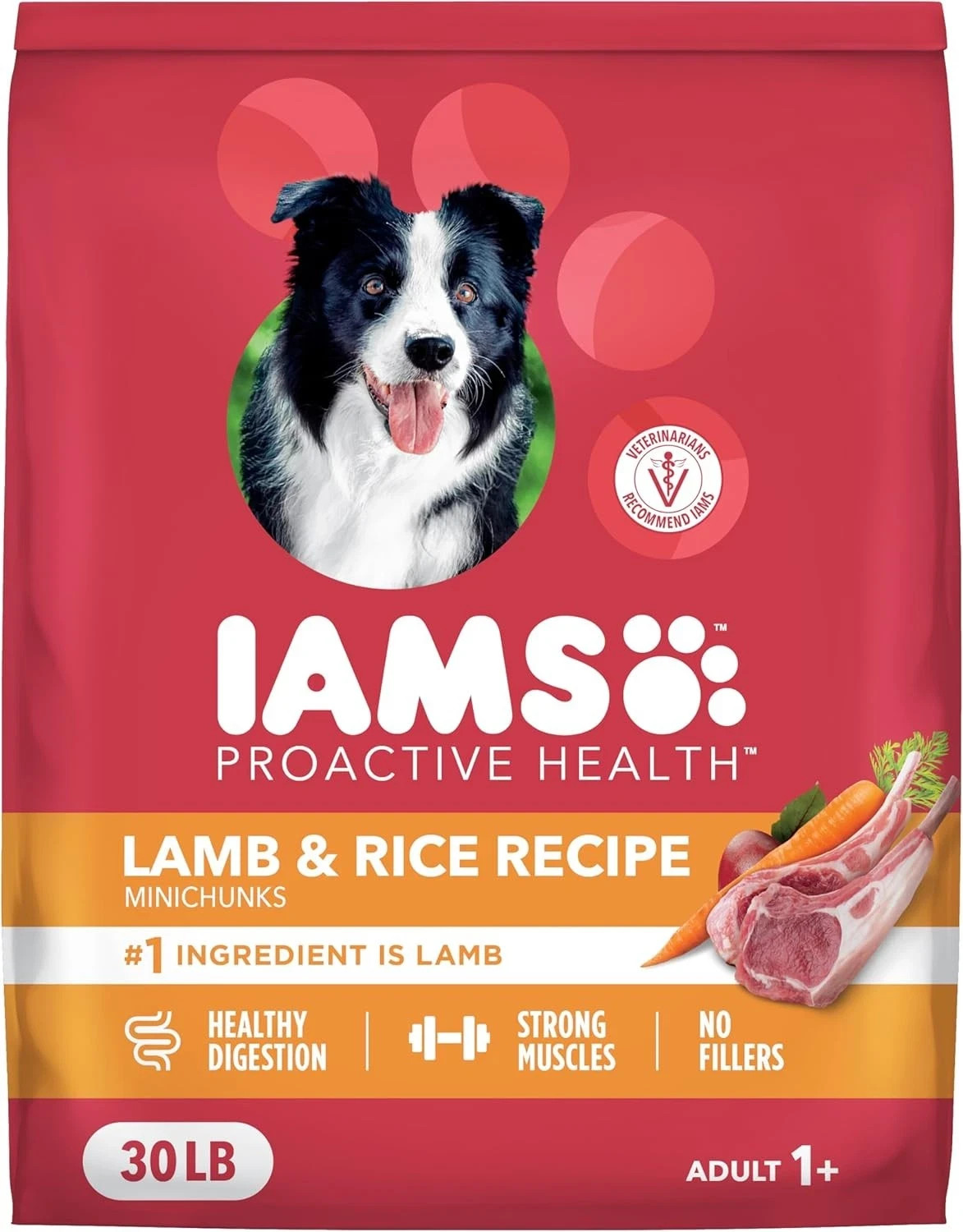 IAMS Proactive Health Minichunks Adult Dog Food Lamb & Rice...
