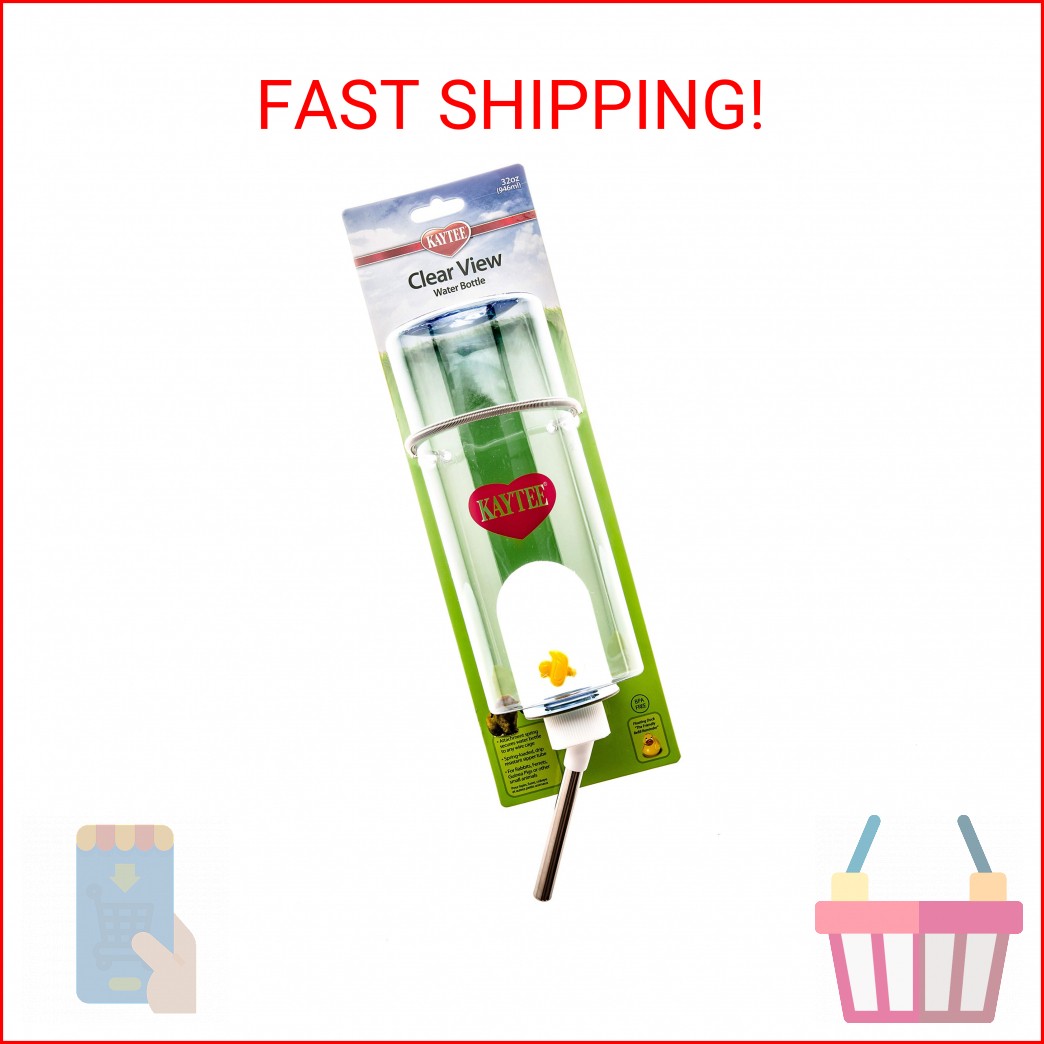Kaytee Clear View Water Bottle for Rabbits, Ferrets & Guinea...