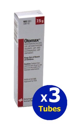 3 Tube Otomax Ointment Ear Drops Bacteria Fungal Otitis Dogs...